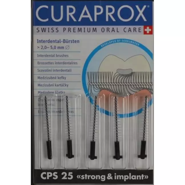 Curaprox CPS 25 Implantatbursten Schwarz 5 штук Curaprox CPS 25 Implantatbursten Schwarz 5 штук