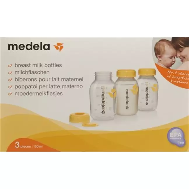 Medela Milchflasche 150мл 3 штуки bedruckt mit Deckel Medela Milchflasche 150мл 3 штуки bedruckt mit Deckel