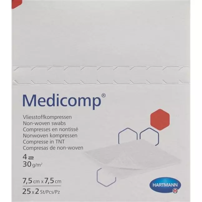 Medicomp Vlieskompressen 7.5x7.5см 25 пакетиков 2 штуки Medicomp Vlieskompressen 7.5x7.5см 25 пакетиков 2 штуки