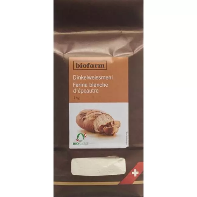 Biofarm Dinkel Weissmehl Knospe в пакетиках 1кг Biofarm Dinkel Weissmehl Knospe в пакетиках 1кг