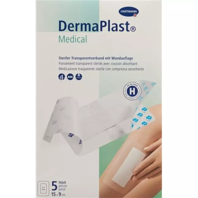 Dermaplast Medical Transparentverband 15x9см 5 штук Dermaplast Medical Transparentverband 15x9см 5 штук