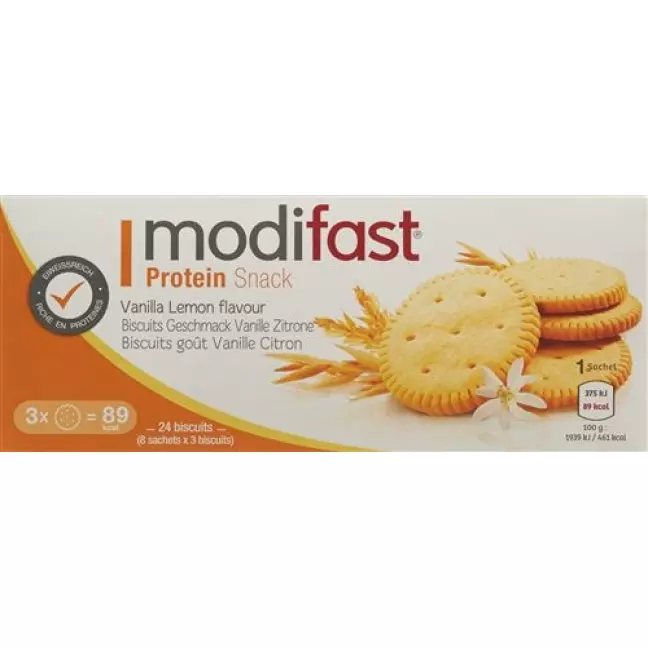 Modifast Protein Snack Biscuits Vanille Zitrone 8 X 19.5 g Modifast Protein Snack Biscuits Vanille Zitrone 8 X 19.5 g