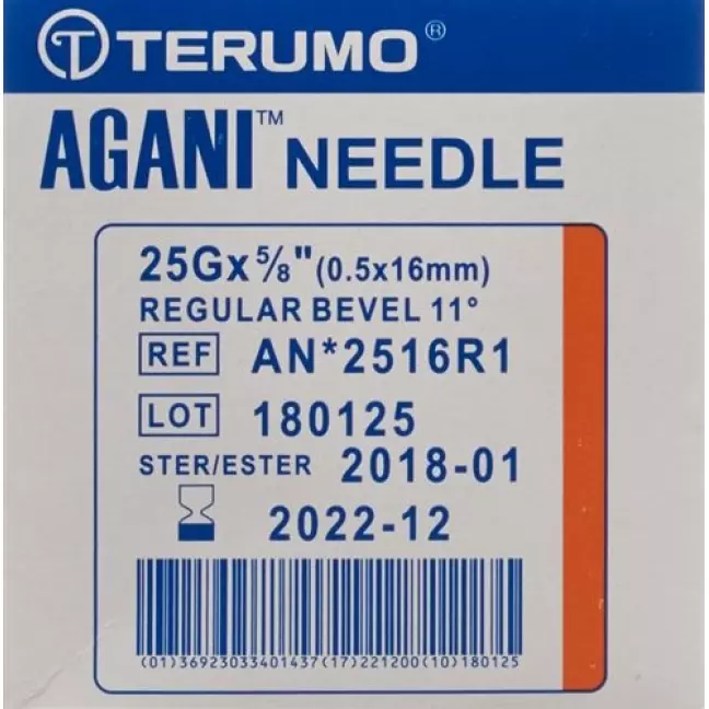Terumo Agani Einmalkanulen 25г 0.5x16мм Orange 100 штук Terumo Agani Einmalkanulen 25г 0.5x16мм Orange 100 штук
