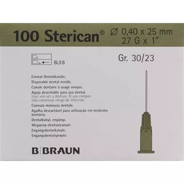 Sterican Nadel Dent 27г 0.4x25мм Grau 100 штук Sterican Nadel Dent 27г 0.4x25мм Grau 100 штук