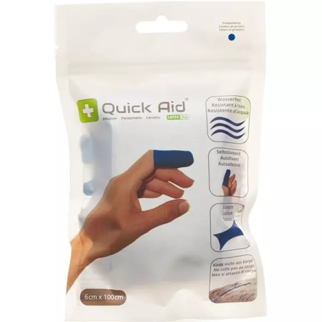Quick Aid пластырей 6x100см Latexfrei Blau Quick Aid пластырей 6x100см Latexfrei Blau