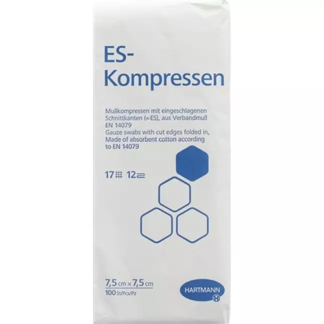 Hartmann Es Kompressen 12-fach 7.5x7.5см 100 штук Hartmann Es Kompressen 12-fach 7.5x7.5см 100 штук