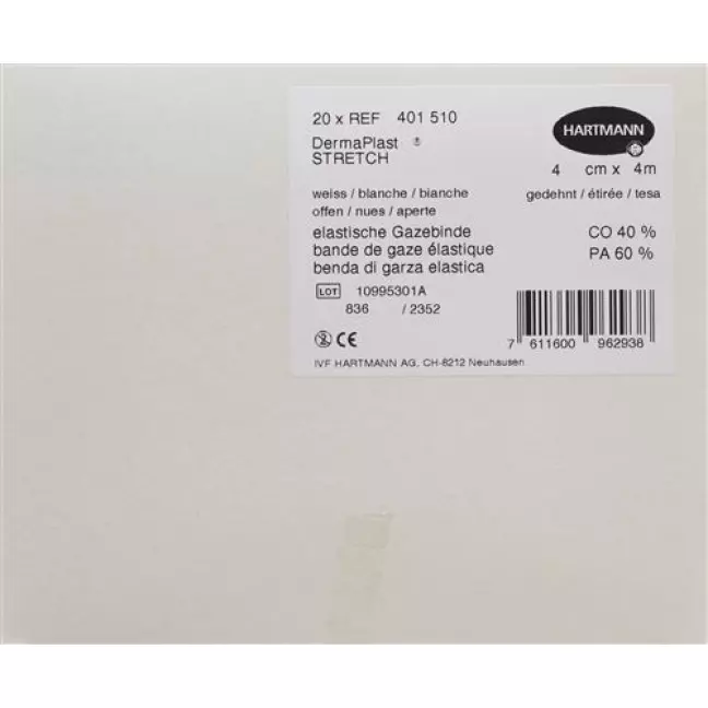 Dermaplast Stretch марлевый бинт Weiss 4смx4m 20 штук Dermaplast Stretch марлевый бинт Weiss 4смx4m 20 штук
