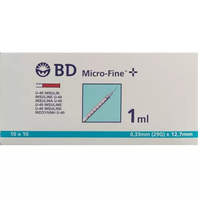 BD Microfine+ U40 Insulin Spritze 100x 1мл BD Microfine+ U40 Insulin Spritze 100x 1мл