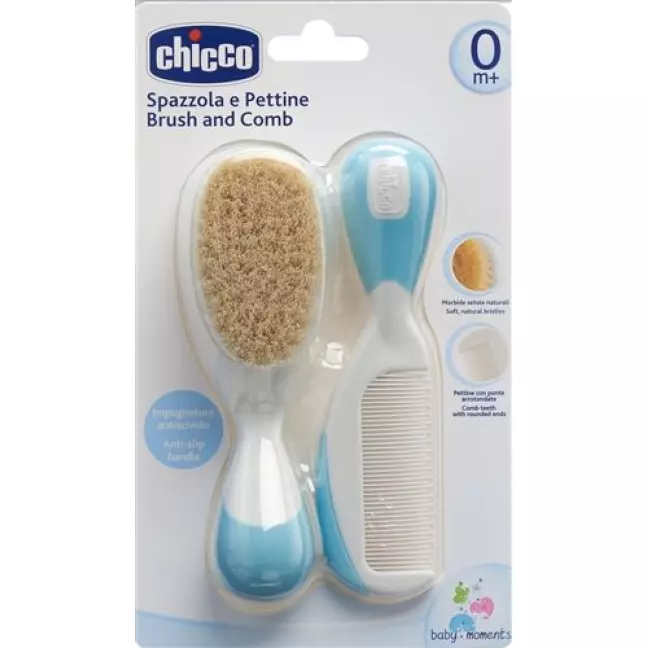 Chicco Kamm und Burste Naturborsten Light 0m+ Chicco Kamm und Burste Naturborsten Light 0m+
