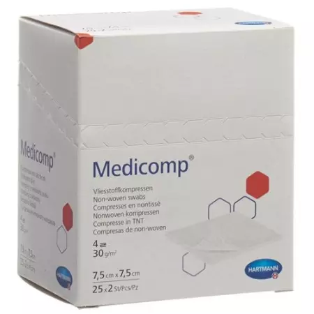 Medicomp Vlieskompressen 7.5x7.5см 25 пакетиков 2 штуки Medicomp Vlieskompressen 7.5x7.5см 25 пакетиков 2 штуки