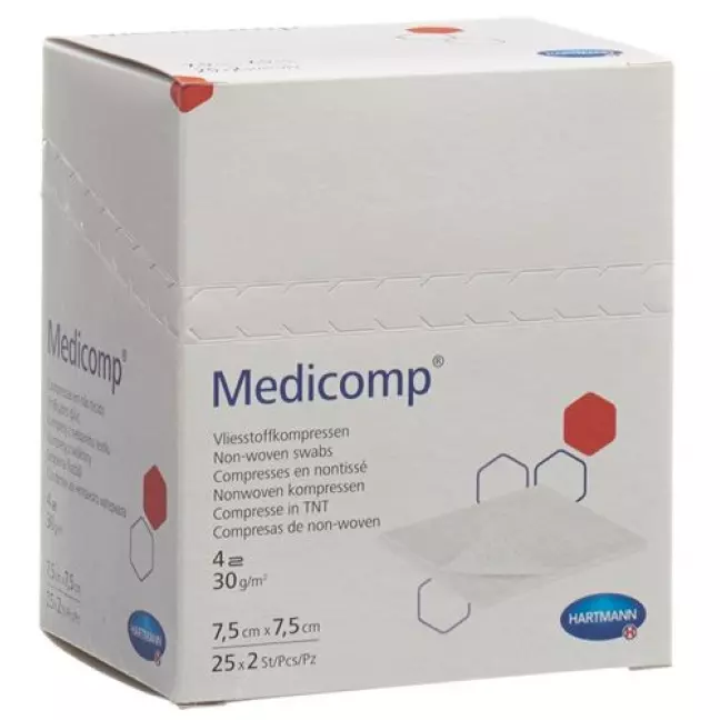 Medicomp Vlieskompressen 7.5x7.5см 25 пакетиков 2 штуки Medicomp Vlieskompressen 7.5x7.5см 25 пакетиков 2 штуки