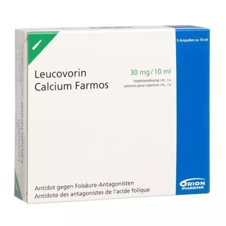 Leucovorin Calcium Farmos 30 mg/10 ml 5 Ampullen 10 ml Leucovorin Calcium Farmos 30 mg/10 ml 5 Ampullen 10 ml