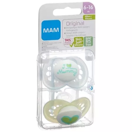 MAM Original Nuggi Silikon 6 bis для 16-месячных Spezielkollektion Boy 2 штуки