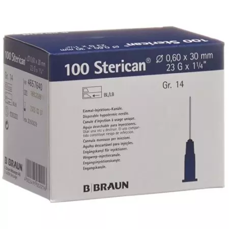 Sterican Nadel 23г 0.60x30мм Blau Luer 100 штук Sterican Nadel 23г 0.60x30мм Blau Luer 100 штук