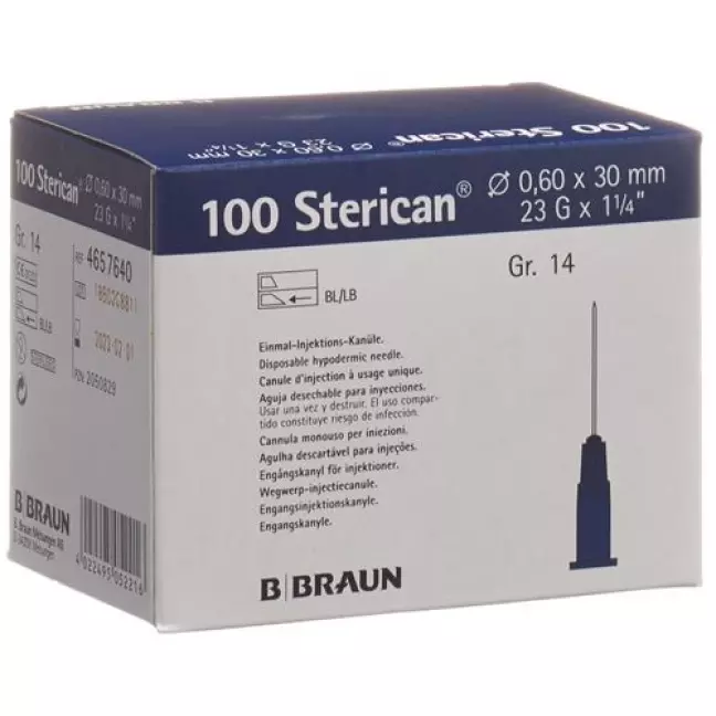 Sterican Nadel 23г 0.60x30мм Blau Luer 100 штук Sterican Nadel 23г 0.60x30мм Blau Luer 100 штук