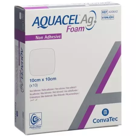 Aquacel Ag Foam 10x10см Non-Adh 10 штук Aquacel Ag Foam 10x10см Non-Adh 10 штук