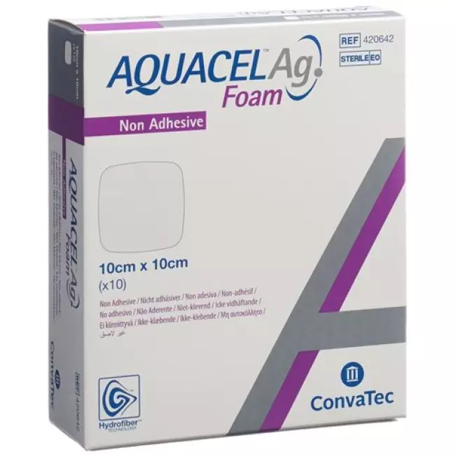 Aquacel Ag Foam 10x10см Non-Adh 10 штук Aquacel Ag Foam 10x10см Non-Adh 10 штук