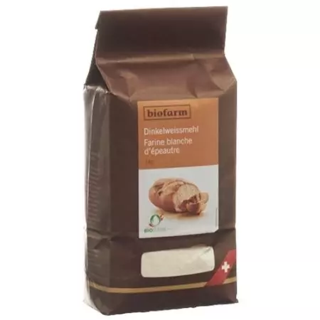 Biofarm Dinkel Weissmehl Knospe в пакетиках 1кг Biofarm Dinkel Weissmehl Knospe в пакетиках 1кг