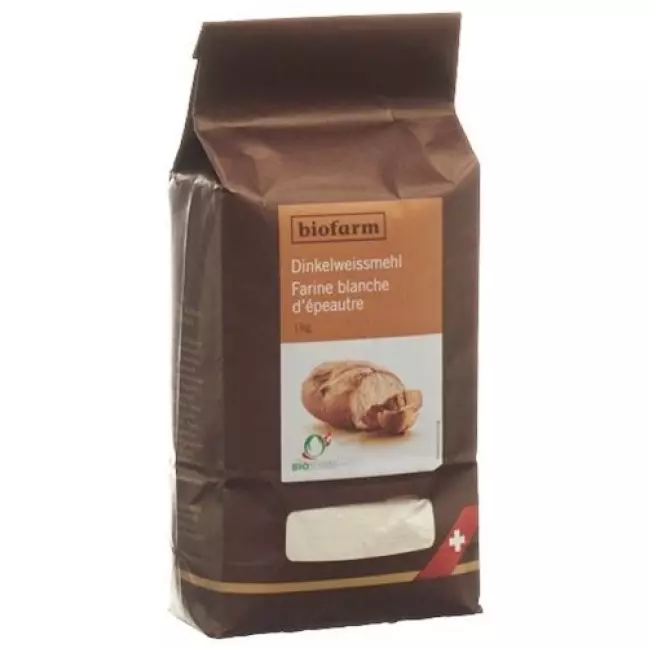 Biofarm Dinkel Weissmehl Knospe в пакетиках 1кг Biofarm Dinkel Weissmehl Knospe в пакетиках 1кг