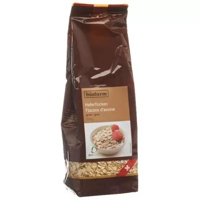 Biofarm Haferflocken Grob Knospe в пакетиках 500г Biofarm Haferflocken Grob Knospe в пакетиках 500г