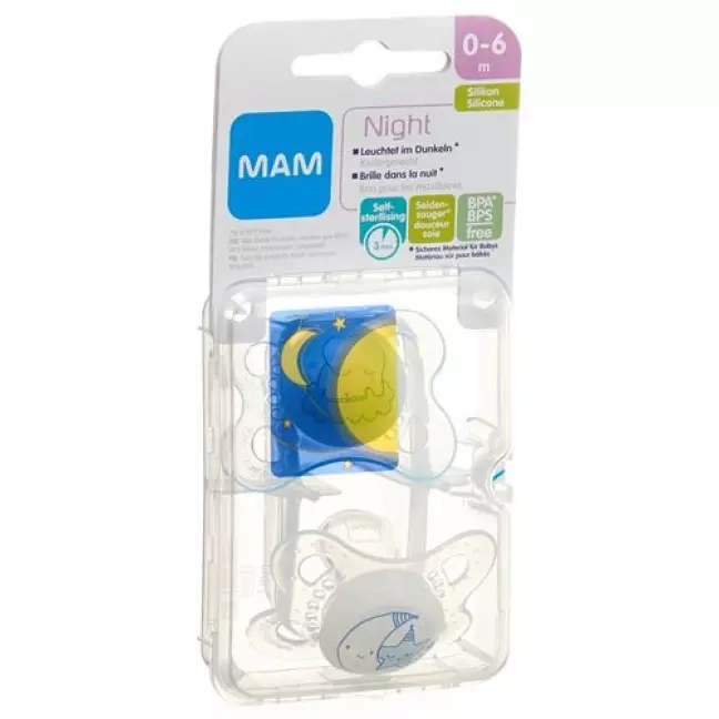 Mam Night Nuggi Sili 0-6m Spez Kol Boy 2 штуки Mam Night Nuggi Sili 0-6m Spez Kol Boy 2 штуки