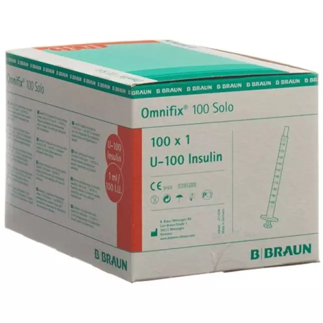 Braun Omnifix 100 Insulin 1мл Solo L 100 штук Braun Omnifix 100 Insulin 1мл Solo L 100 штук