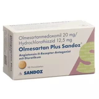 Олмесартан Плюс Сандоз 20/12,5 мг 98 таблеток покрытых оболочкой