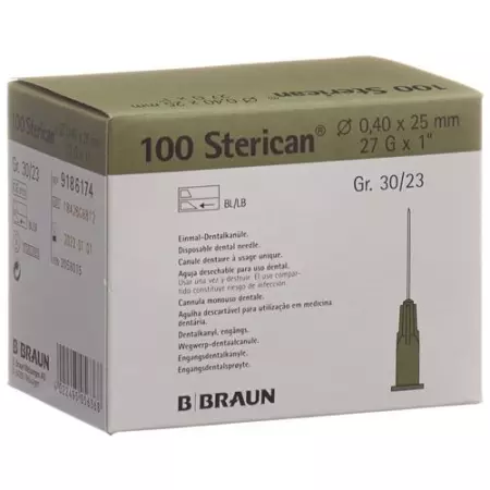 Sterican Nadel Dent 27г 0.4x25мм Grau 100 штук Sterican Nadel Dent 27г 0.4x25мм Grau 100 штук