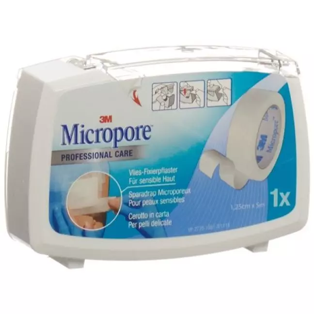 3M Micropore Vlies Heftpflaster mit Dispenser 12.5мм x 5m weiss 3M Micropore Vlies Heftpflaster mit Dispenser 12.5мм x 5m weiss