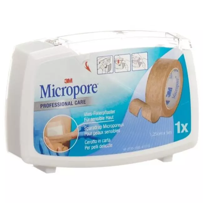 3M Micropore Vlies Heftpflaster mit диспенсер 12.5мм x 5m телесный цвет 3M Micropore Vlies Heftpflaster mit диспенсер 12.5мм x 5m телесный цвет