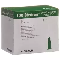 Sterican Nadel 21г 0.80x40мм Grun Luer 100 штук