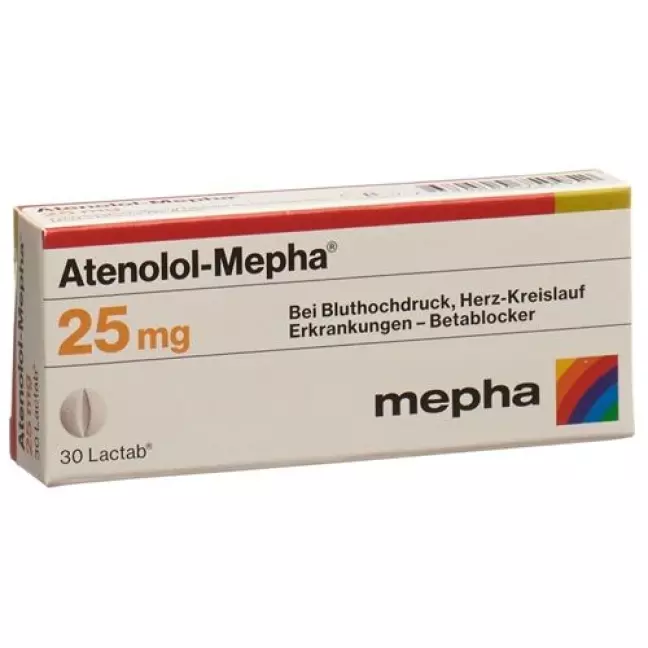 Atenolol Mepha 25 mg 100 Lactabs Atenolol Mepha 25 mg 100 Lactabs