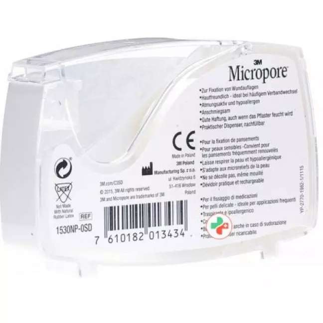 3M Micropore Vlies Heftpflaster mit Dispenser 12.5мм x 5m weiss 3M Micropore Vlies Heftpflaster mit Dispenser 12.5мм x 5m weiss