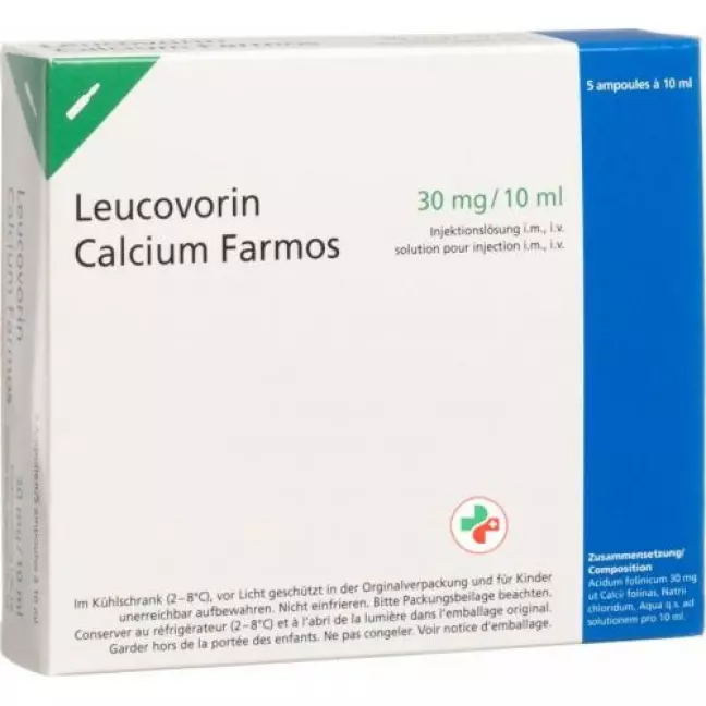 Leucovorin Calcium Farmos 30 mg/10 ml 5 Ampullen 10 ml Leucovorin Calcium Farmos 30 mg/10 ml 5 Ampullen 10 ml