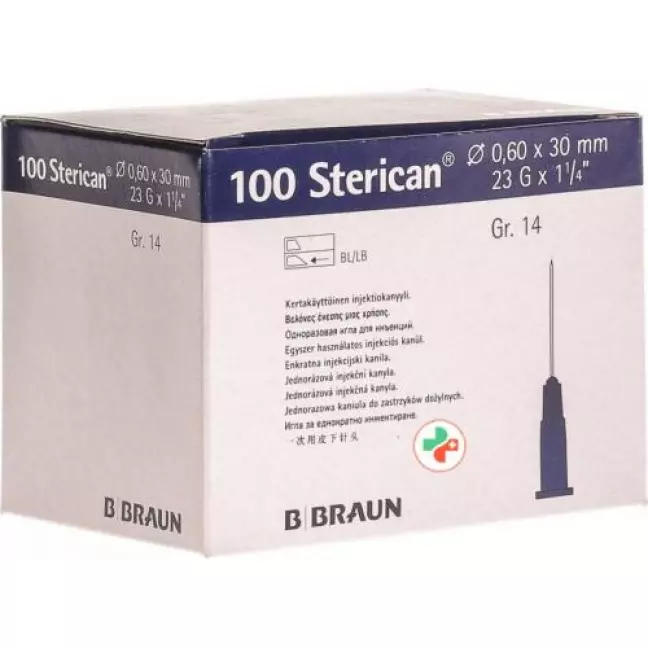 Sterican Nadel 23г 0.60x30мм Blau Luer 100 штук Sterican Nadel 23г 0.60x30мм Blau Luer 100 штук