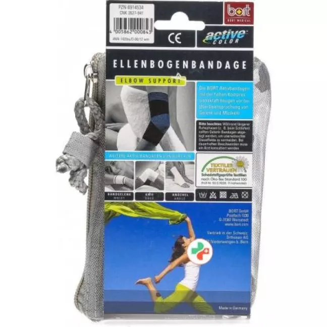 Bort Aktive Color Ellenbogenbandage размер S -26см Schwarz Bort Aktive Color Ellenbogenbandage размер S -26см Schwarz