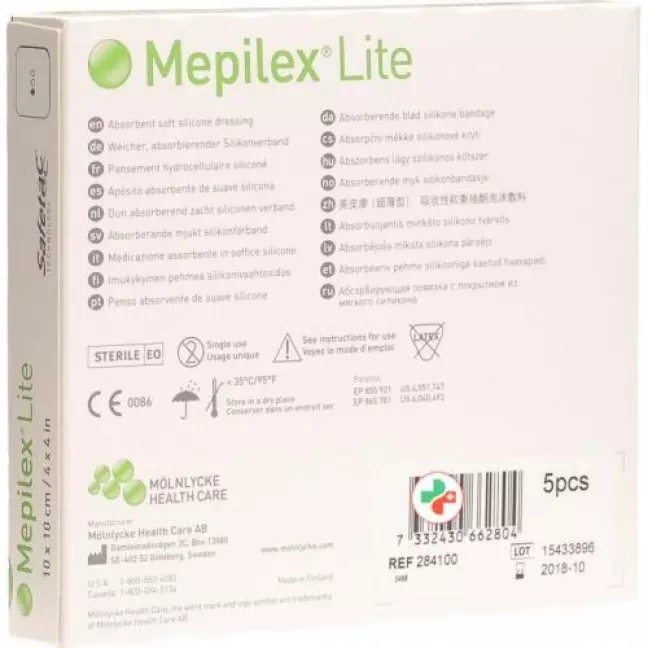 Mepilex Lite Absorptionsverb 10x10см Silik 5 штук Mepilex Lite Absorptionsverb 10x10см Silik 5 штук