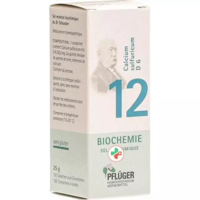 Pflueger Schussler Nr. 12 Calc Sulf в таблетках, D 6 25г Pflueger Schussler Nr. 12 Calc Sulf в таблетках, D 6 25г