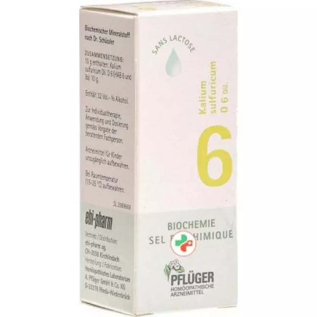 Pflueger Schussler Nr. 6 Kal Sulf капли D 6 30мл Pflueger Schussler Nr. 6 Kal Sulf капли D 6 30мл