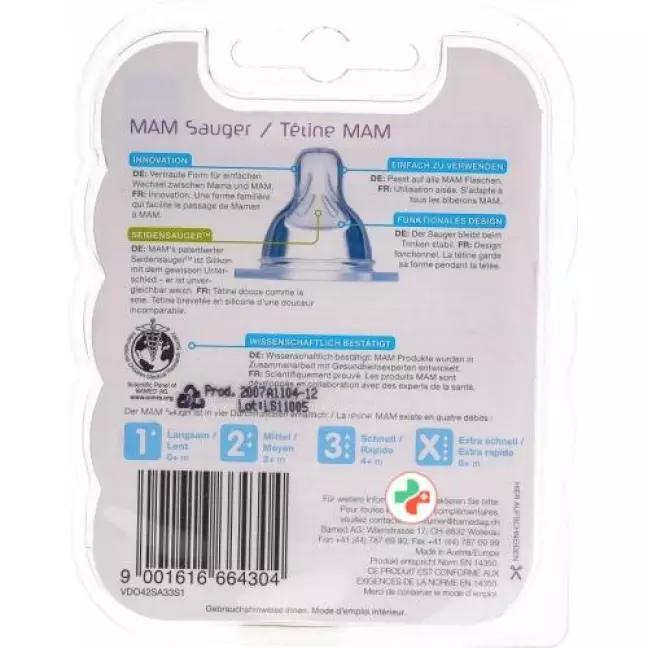 MAM Ersatzsauger бутылка размер 1 0+ Monate 2 штуки MAM Ersatzsauger бутылка размер 1 0+ Monate 2 штуки