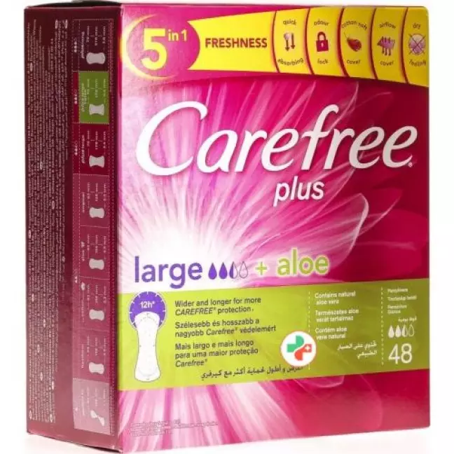 Carefree Plus Large Aloe Slipeinlagen 48 штук Carefree Plus Large Aloe Slipeinlagen 48 штук