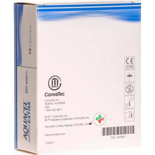 Aquacel Extra Hydrofiber Verband 5x5см 10 штук