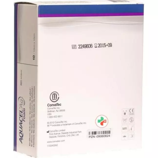 Aquacel Ag Foam 10x10см Non-Adh 10 штук Aquacel Ag Foam 10x10см Non-Adh 10 штук