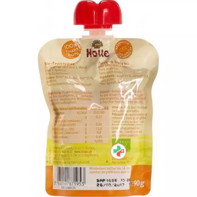 Holle Pouchy Birne mit Aprikose 90г Holle Pouchy Birne mit Aprikose 90г