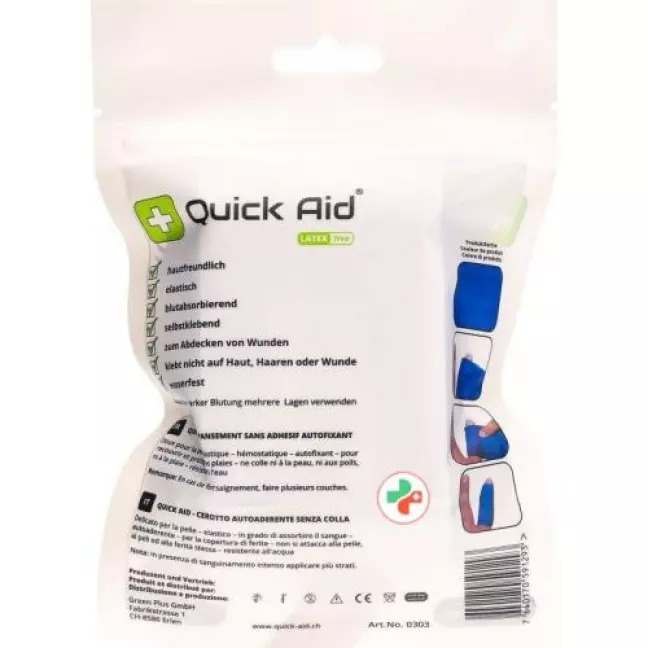 Quick Aid пластырей 6x100см Latexfrei Blau Quick Aid пластырей 6x100см Latexfrei Blau