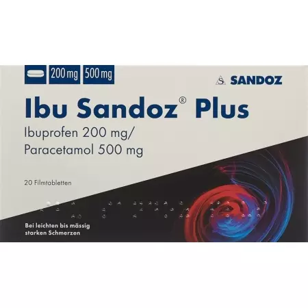 IBU Sandoz Plus пленочная таблетка 200 мг/500 мг IBU Sandoz Plus пленочная таблетка 200 мг/500 мг