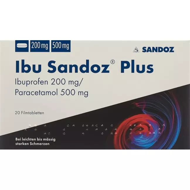 IBU Sandoz Plus пленочная таблетка 200 мг/500 мг IBU Sandoz Plus пленочная таблетка 200 мг/500 мг