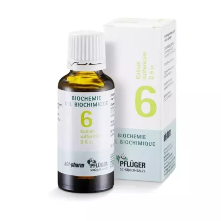 Pflueger Schussler Nr. 6 Kal Sulf капли D 6 30мл Pflueger Schussler Nr. 6 Kal Sulf капли D 6 30мл