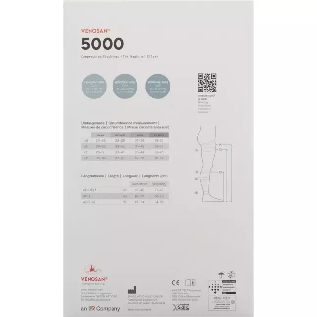 VENOSAN 5001 A-T KKL1 M длинные резьбовые Мексика 1 пара