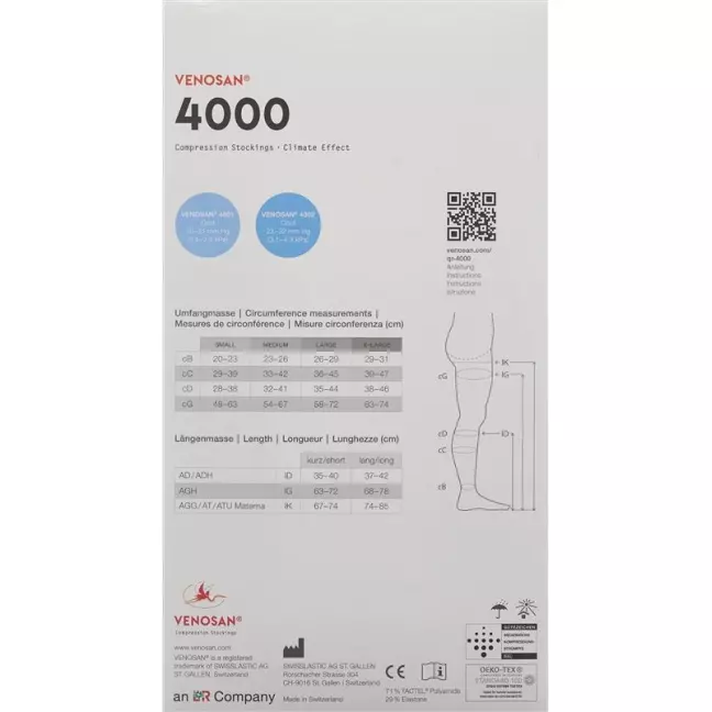 VENOSAN 4001 A-GH KKL1 M с длинными резьбовыми соединениями, Мексика, 1 пара